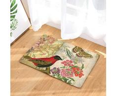 Nunbee Paillasson Impression Designe Tapis de Sol antidérapant extérieur d'entrée Interieur Fibre de Coco Geek Chat Chouette cerf Multicolore, Oiseau 3 40 * 60cm