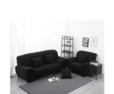 WINOMO Housse de Canapé Salon Couverture Extensible 3 places chaise housses Spandex Décor(Noir)