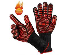 yotame Gants de Barbecue, Gants de Four Anti-Chaleur 1472°F (800°C) Antidérapant Gants de Cuisine, Gants Résistant à Chaleur pour Four, Barbecue, Grill, Cheminée etc