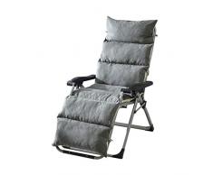 Coussin Bain de Soleil transat, Remplacement Pad Jardin Daim Coussin dassise Confortable Moelleux À Bascule Inclinable Relax Lounge Coussins de Chaise Déhoussable Couverture-Gris 50x125cm(20x49inch)