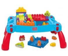 Mega Bloks La Table dApprentissage bleue avec blocs de construction et 2 véhicules, 30 pièces, jouet pour bébé et enfant de 1 à 5 ans, CNM42