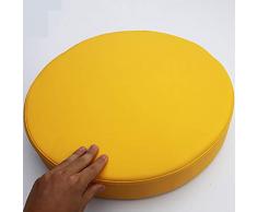 MSM Rond Tatami Coussin De Siège, Imperméable Hublot De Compartiment éponge Coussin De Chaise Épaissir Futon Dinning Coussin De Chaise-Jaune 40x40x5cm