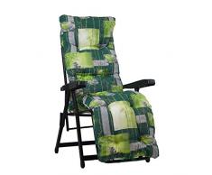 Tecnoweb Coussin de rechange ultra rembourré pour chaise longue avec repose-pieds - motif zen sur fond vert