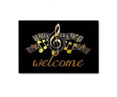 Eureya Note de Musique Humoristique Paillasson Tapis dentrée Paillasson Tapis de Porte à lintérieur/extérieur Tapis en Caoutchouc Tapis Salon Home Decor 45 x 75 cm