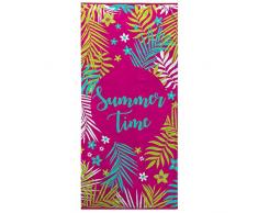 ligne dÃ©cor serviette de plage 70x150 cm eponge velours sunny time
