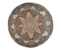 Atmosphera - Tapis rond, en jute, ethnique, avec deux motifs assortis, Ø 1200 mm