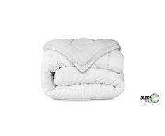 SLEEPMED Couette Blanche 4 Saisons, Couette Anti Acarien, Couette Lit Simple ou Double Unisexes avec Boutons Pression, Microfibre Hypoallergénique et Lavable (140x220cm)