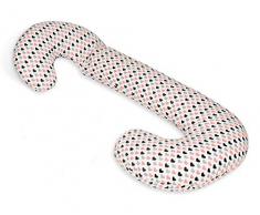 Velinda Coussin pre/Post Natal usages Multiples (Dessin: Coeurs Roses-Noirs-Gris)