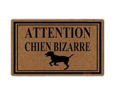 Eureya Paillasson humoristique en caoutchouc pour intérieur et extérieur Motif Chien Bizarre 45,7 x 76,2 cm