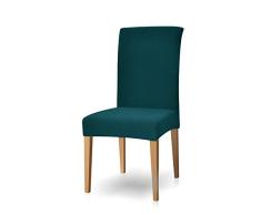 subrtex Housse de Chaise de Salle à Manger Stretch Extensible Antidérapante Couverture de Chaise (2 Pièce, Bleu Vert)