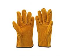 Celerhuak Une Paire/Ensemble Ignifuge Durable en Cuir de Vache Gants de Soudeur Anti-Chaleur Gants de sécurité de Travail pour Le soudage des Outils à Main en métal