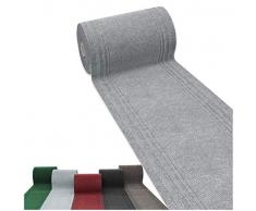 Tapis de couloir multifonction sur mesure au mètre H 67 cm dos antidérapant, tapis de couloir, modèle Passat gris clair (ral 7035)