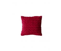 douceur dintérieur coussin 40x40cm imitation fourrure himalaya rouge