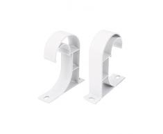 1 "de tringle de rideau en métal en forme de crochet de support de plafond-Blanc-Lot de 2