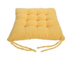 Hoomall Décoration Maison Coussin Mat Coussins de Chaise Carré Matelassée Confortable Coussins Siège Repas en Plein Air Jardin 40x40cm Jaune Clair