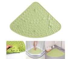 BUYGOO Tapis de Douche antidérapant pour Baignoire, 54 x 54 cm, Motif Triangle, avec Orifice de Drainage pour la Douche ou la Baignoire, PVC, Tapis de Bain antidérapant