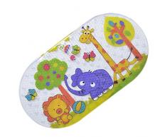 Tapis pour Enfants non slip 69x40cm Tapis de Bain Bebe avec Ventouses Massage Tapis de Baignoire blanc antidérapant Matériau TPR Tapis de douche en caoutchouc Tapis de salle de bain