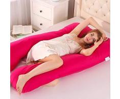 Marbeine Coussin de Grossesse, Oreiller de maternité Coussin dallaitement Coussin dallaitement en Forme de U pour Le Corps Entier (Fuschia)