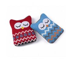 Chauffe-mains chouette - Lot de 2 - Garnissage en noyaux amovibles - Idéal pour les douleurs articulaires dans les mains ou doigts