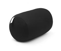Woopower Oreiller de voyage rouleau à microbilles pour le cou, petit polochon moelleux, coussin lombaire pour le confort du dos 30 x 16 cm, Noir , Taille unique
