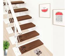 Tapis de Marche descalier Marchette descalier Auto-adhesif Anti-dérapage,Moquette de marches,Tapis de Protection descalier de Non-glissière Lot de 5 pièces (#1marron)