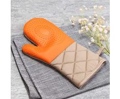 Mitaines de four en coton silicone Haute résistance à la chaleur Résistance à la chaleur 230 ° C Gants anti-chaleur pour barbecue, Cuisson, Cuisson au four (Size : One size, UnitCount : 2 pair)