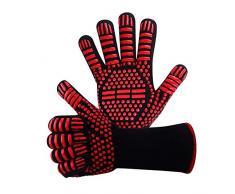 Yudesun Gants de Barbecue - Gants de Four Anti-Chaleur Jusquà 800°C Universel Gants de Cuisine Résistant à la Chaleur Parfait pour Grill BBQ Cuisine Four de Cuisson 33cm (1 Paire)