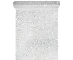 SANTEX 4446-4-30, Chemin de table Tulle pailletée, Argent