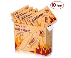 Supchamp Chauffe-Mains,10 PCS Réchauffeurs de Gant de Poche Jetables, Jusquà 10 Heures de Chaleur, Chauffants à la Main Sécurisés à lair Naturel et sans Odeur pour Les Activités de Plein Air