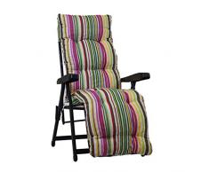 TECNOWEB Coussin pour Chaise Longue avec Repose-Pieds Super rembourrée col. multiriga Vert