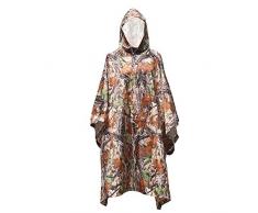 Liuzecai Manteau de Pluie Femmes Camouflage Moquette Canopy Mat Poncho extérieur Trois en Un Imperméable Multifonctionnel