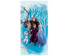 Uni que Serviette de Bain Drap de Plage Disney Frozen La Reine des Neiges 2 70 x 140 cm Anna Elsa Olaf Kristoff Sven 100% Coton