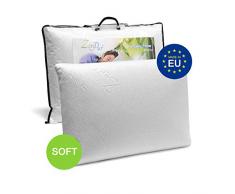 Oreiller Memoire Forme Cervicales Douloureuses Fabriqué en Europe - Certification OEKO TEX - Oreiller Anti Ronflement, Orthopédique et Ergonomique (40x60cm-Soft) - Simple.
