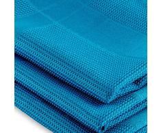 ELEXACLEAN - Torchons de Cuisine en Microfibre - Torchon Vaisselle (Set de 3 - Bleu)- OEKO-TEX® STANDARD 100 - Torchons Modernes Pour Table - Bar - Cuisine