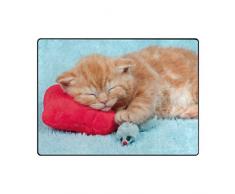 Use7 Tapis Humoristique pour Salon ou Chambre à Coucher Motif Chat, Tissu, Multicolore, 203cm x 147.3cm(7 x 5 Feet)