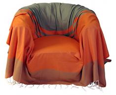 Fouta FutÃ©e JetÃ© de Fauteuil carrÃ© en Coton fouta, Multicolore, 200x200 cm