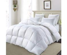 MoSurprise Couette Naturelle en Duvet doie Blanc Couette 4 Saisons 100% Duvet Couette 140 x 200 cm Enveloppe Coton Anti-Acariens 10.5 tog