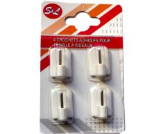 parquet de 4 crochets adhésifs pour tringle à rideaux auto collant resistant
