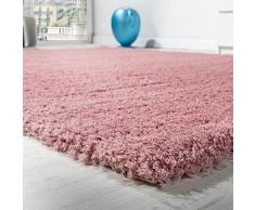 Tapis Salon Micro Polyester Shaggy Élégant Résistant À Haut Poil Long En Fuchsia, Dimension:10x10 cm
