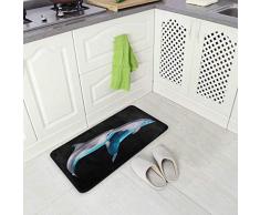 Mnsruu Tapis de sol humoristique Motif dauphin Noir 50 x 100 cm