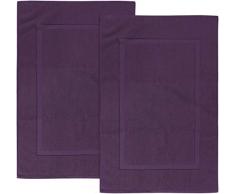 Utopia Towels - Lot de 2 Tapis de Bain en 100% Coton - Tapis Salle Bain - Lavable en Machine (53 x 86 cm, Prune)