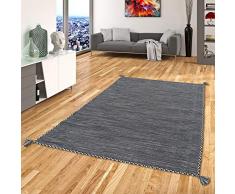 Prico - Tapis Kilim Naturel - Gris/Anthracite - 8 Tailles Disponibles