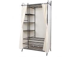 SONGMICS Armoire de Rangement, Placard, Penderie, Cadre en métal, Housse en Tissu Non-tissé, Grande capacité, Dimensions 108 x 58 x210 cm (L x l x H) RTG04H