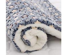 Couverture pour Chien,Lavable Bleu Marine Imprimé Étoiles Duvet Tapis Chenil Confortable Durable Respirant Moelleux Antidérapant Facile À Nettoyer Tapis De Matelas pour Petits Moyens Grands Chie