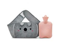 Bouillotte en caoutchouc pour eau chaude avec housse en peluche douce pour chauffe-taille, mignon licorne pour soulager la douleur de larthrite, maux de tête, thérapie chaude et froide