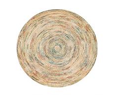 FLOORMATJING Salon De Décoration Salon Tapis Chambre Tapis Rond Tissés À La Main Tapis De Jute Antidérapant Style Rustique Moderne Tapis Lavable en Machine Durable Facile À Nettoyer,01,100 * 100CM