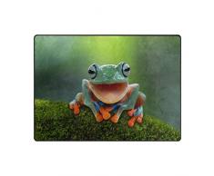 Mnsruu Tapis Humoristique pour Salon et Chambre à Coucher Motif Grenouille, Tissu, Multicolore, 203cm x 147.3cm(7 x 5 Feet)