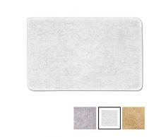 GadHome Tapis de Bain, Blanc 50×80cm | Antidérapant et Très Absorbant | Super Doux et Durable | Tapis de Bain À Usages Multiples Lavable en Machine | Microfibres de Qualité Supérieure pour lIntérieur