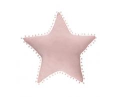 Atmosphera - Coussin Etoile avec Pompons Coloris Rose