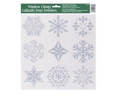 9 autocollants pour la fenêtre - Flocons de neige aux paillettes - Noël